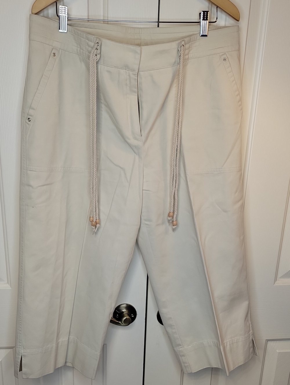 Ralph Lauren Cream Drawstring Capri Chinos